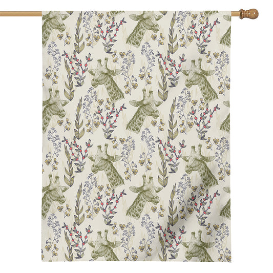 Vintage Giraffe Print House Flag