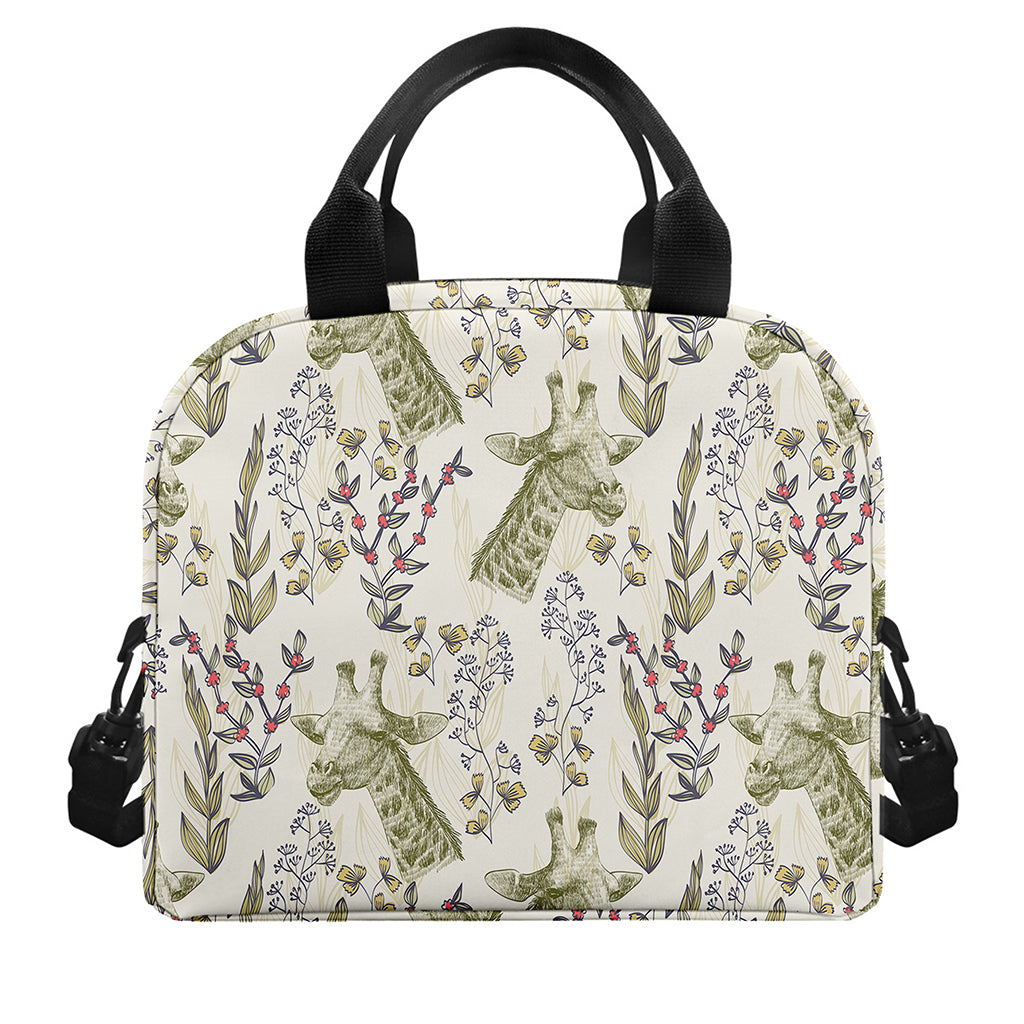 Vintage Giraffe Print Insulated Lunch Bag