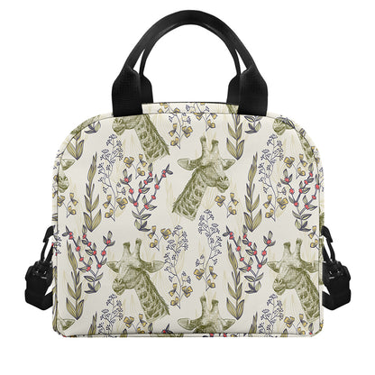 Vintage Giraffe Print Insulated Lunch Bag