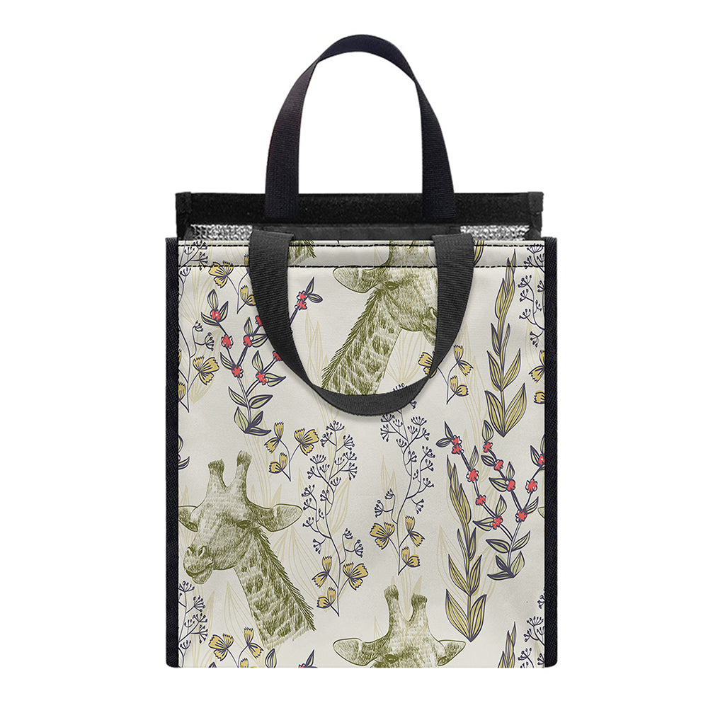 Vintage Giraffe Print Insulated Lunch Tote