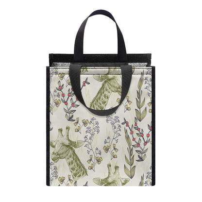 Vintage Giraffe Print Insulated Lunch Tote