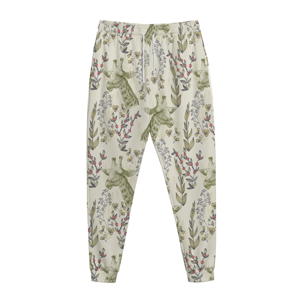 Vintage Giraffe Print Jogger Pants