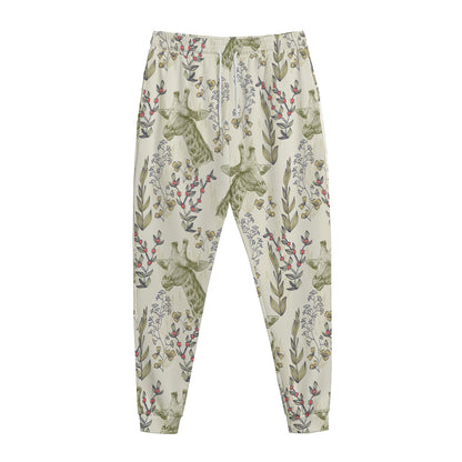 Vintage Giraffe Print Jogger Pants