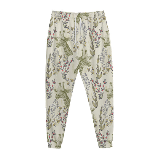 Vintage Giraffe Print Jogger Pants