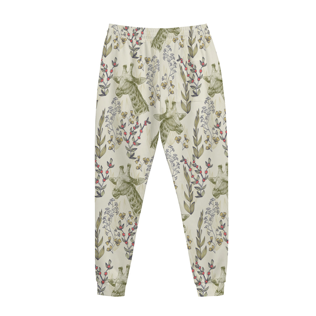 Vintage Giraffe Print Jogger Pants