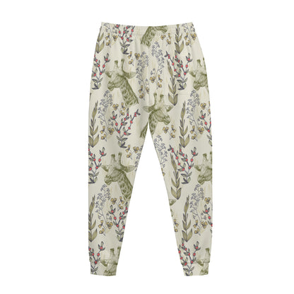 Vintage Giraffe Print Jogger Pants