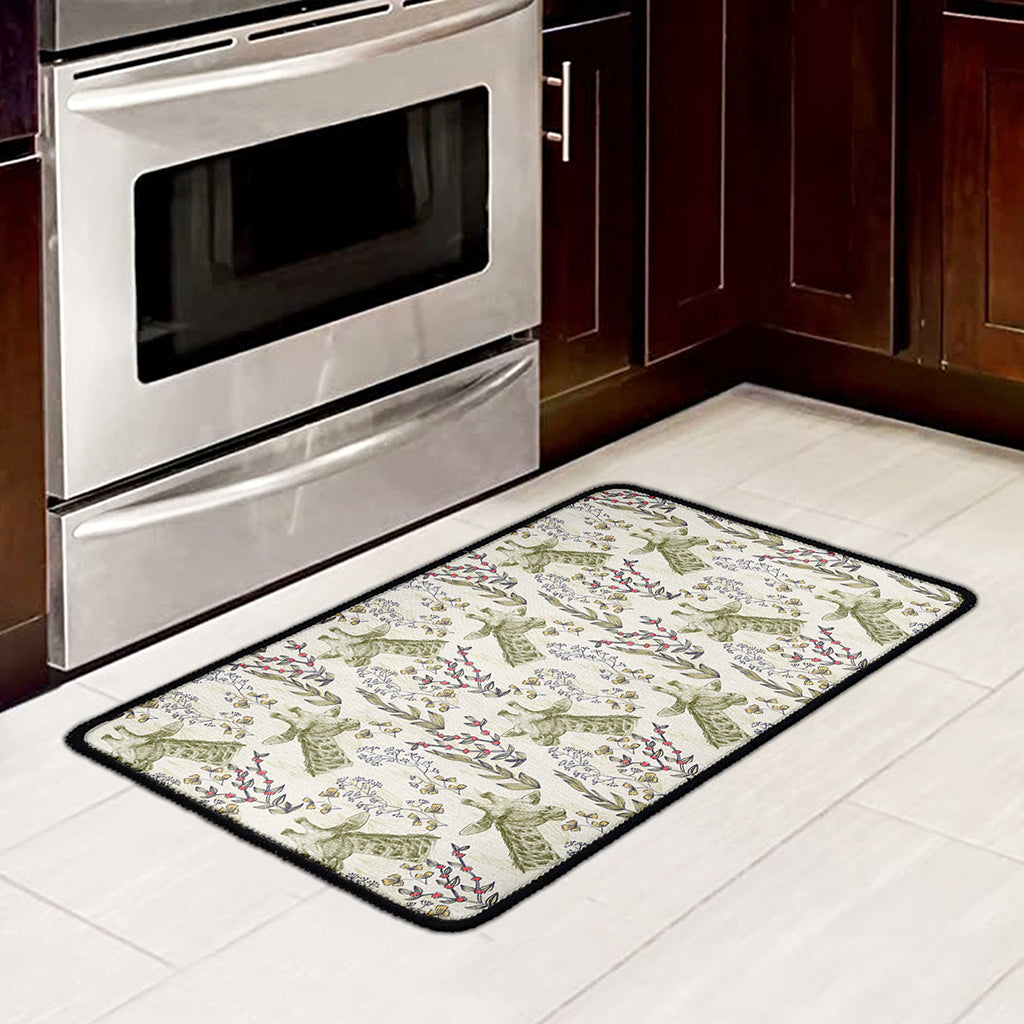 Vintage Giraffe Print Kitchen Mat