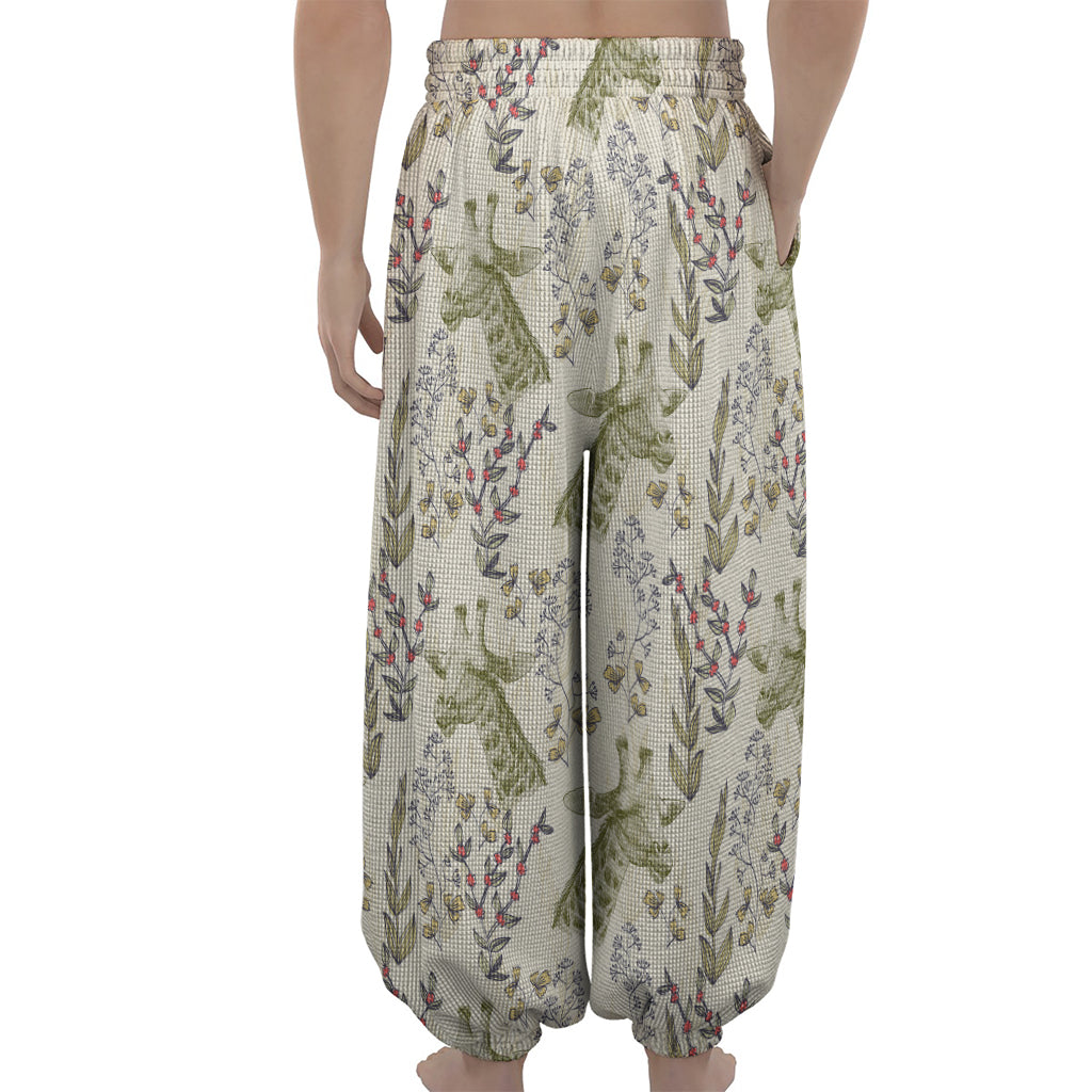 Vintage Giraffe Print Lantern Pants