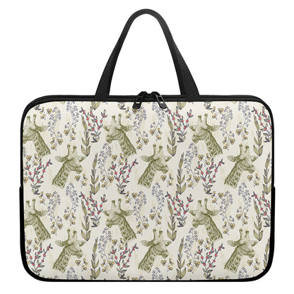 Vintage Giraffe Print Laptop Sleeve With Handle