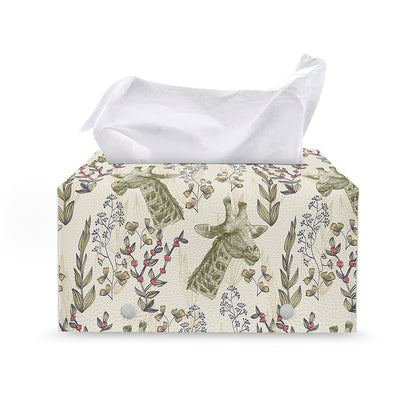 Vintage Giraffe Print Leather Tissue Box Cover