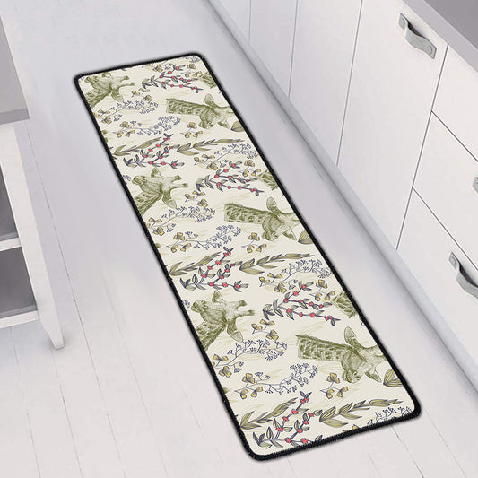 Vintage Giraffe Print Long Kitchen Mat