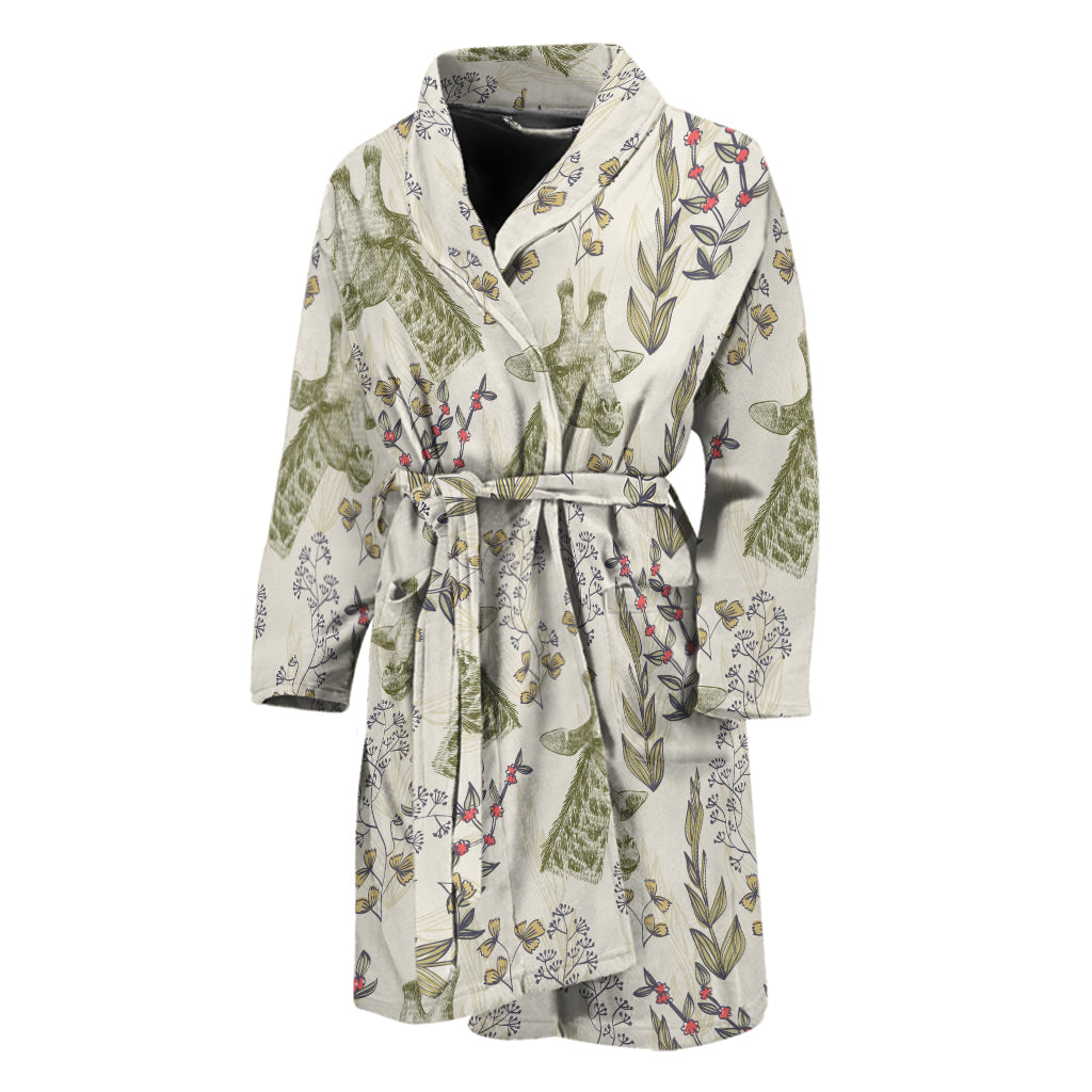 Vintage Giraffe Print Men's Bathrobe