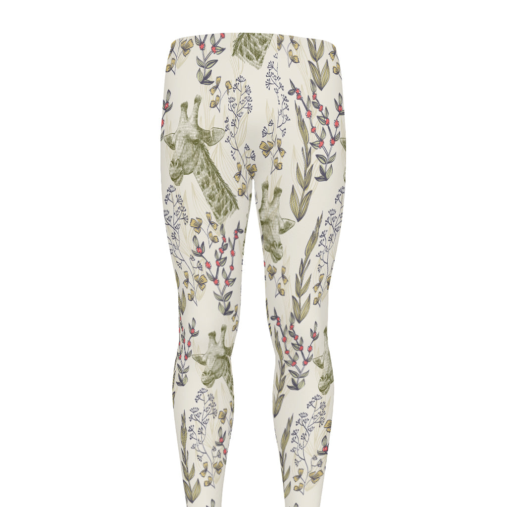 Vintage Giraffe Print Men's leggings