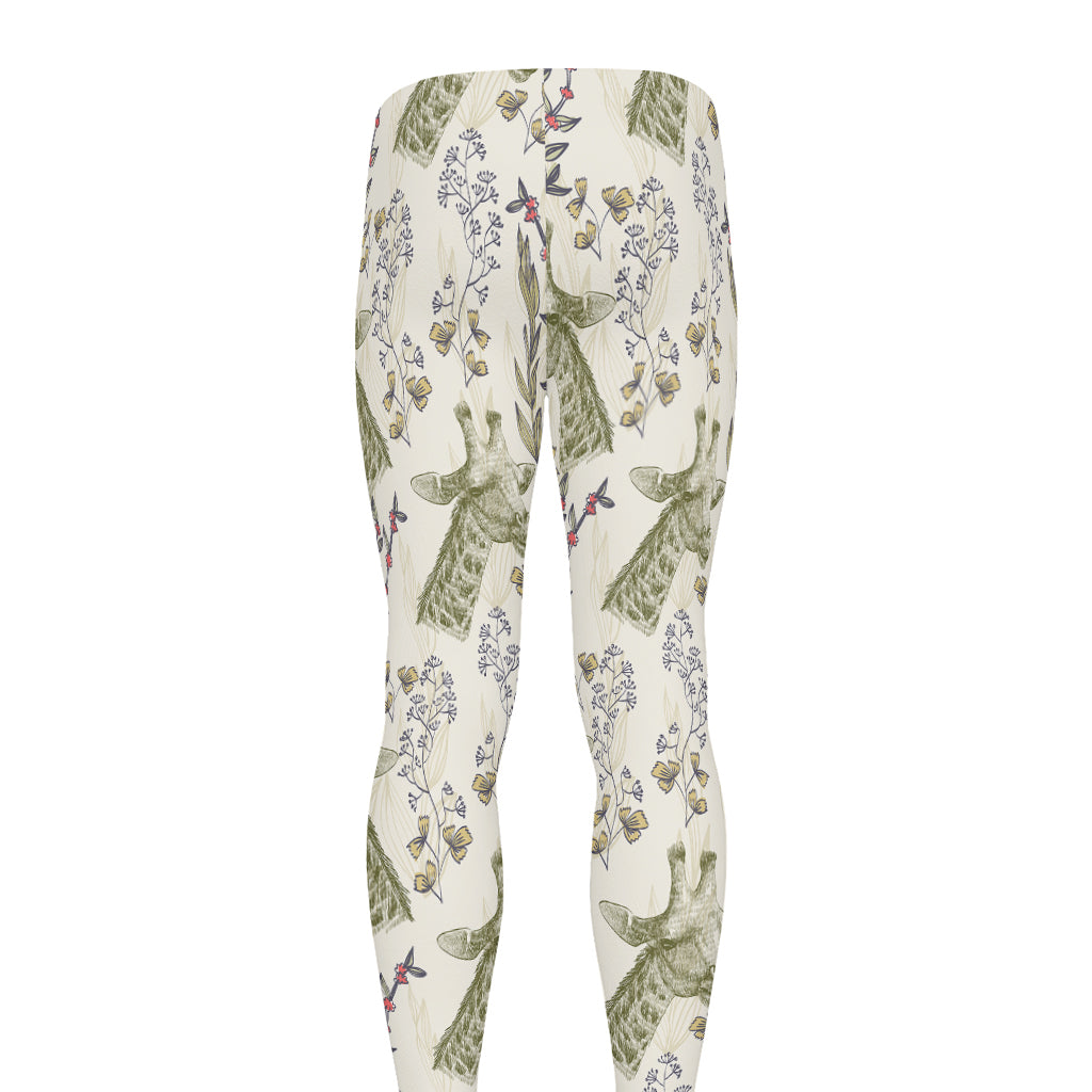 Vintage Giraffe Print Men's leggings