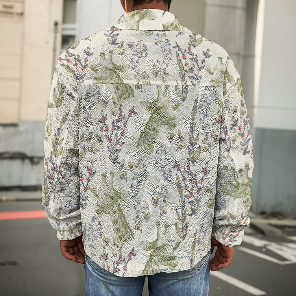 Vintage Giraffe Print Men's Shirt Jacket