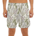 Vintage Giraffe Print Men's Split Running Shorts