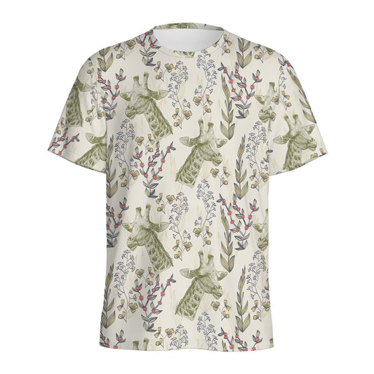 Vintage Giraffe Print Men's Sports T-Shirt