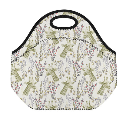 Vintage Giraffe Print Neoprene Lunch Bag