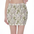Vintage Giraffe Print Pencil Mini Skirt