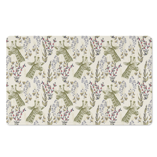 Vintage Giraffe Print Polyester Doormat