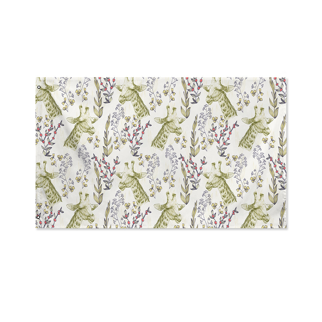 Vintage Giraffe Print Polyester Flag