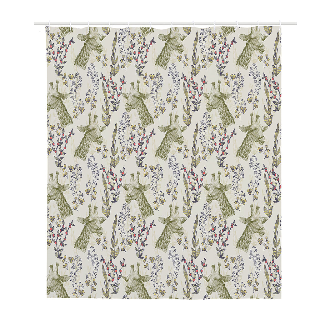 Vintage Giraffe Print Polyester Shower Curtain