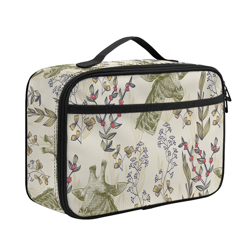 Vintage Giraffe Print Portable Lunch Bag