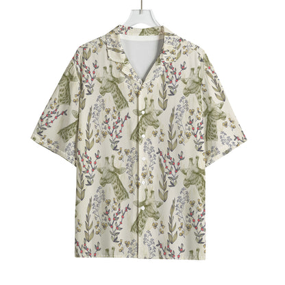 Vintage Giraffe Print Rayon Hawaiian Shirt