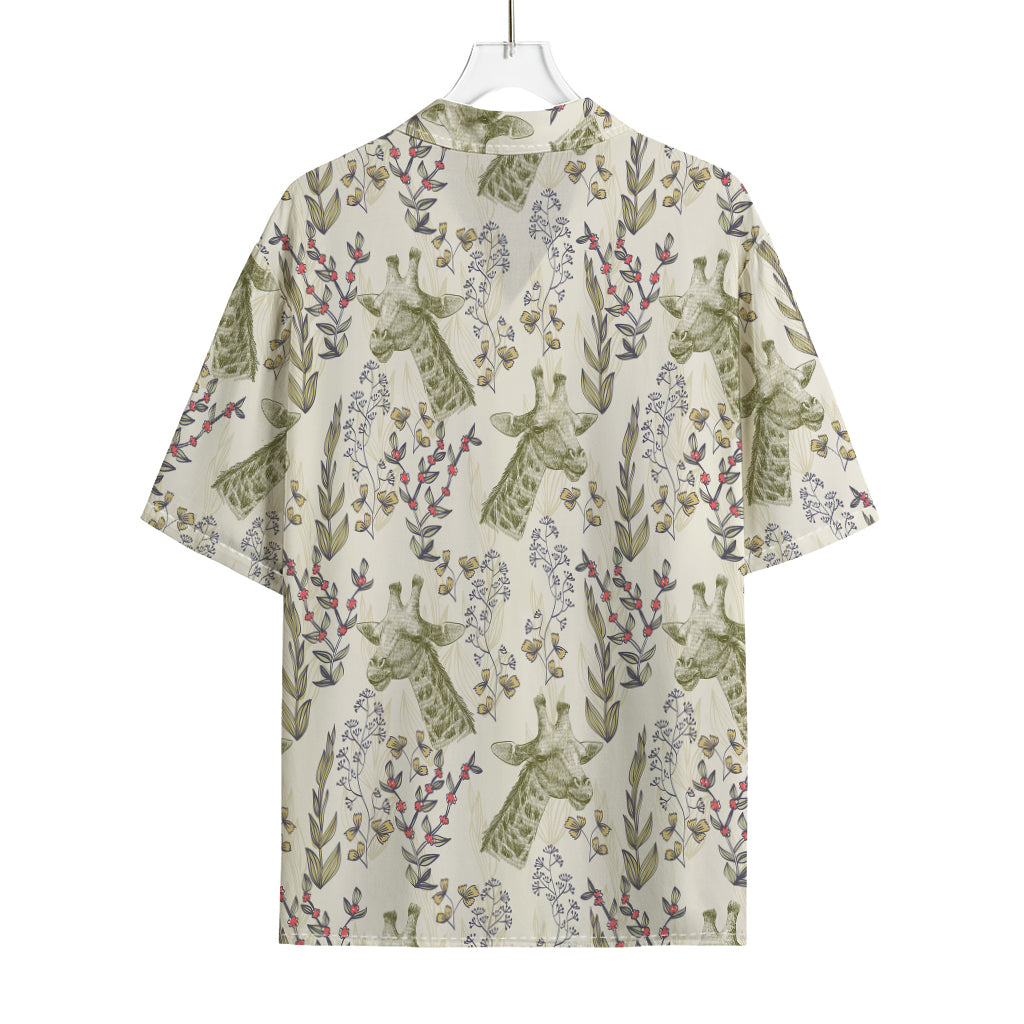 Vintage Giraffe Print Rayon Hawaiian Shirt