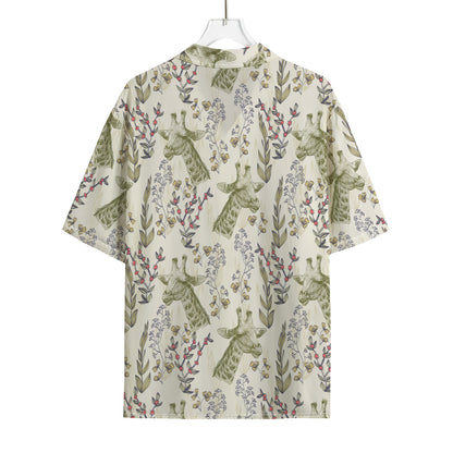 Vintage Giraffe Print Rayon Hawaiian Shirt