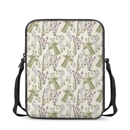 Vintage Giraffe Print Rectangular Crossbody Bag