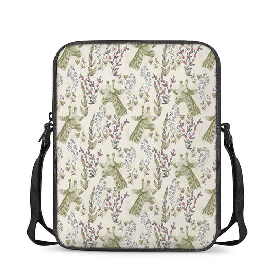 Vintage Giraffe Print Rectangular Crossbody Bag