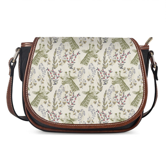 Vintage Giraffe Print Saddle Bag