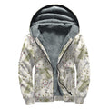 Vintage Giraffe Print Sherpa Lined Zip Up Hoodie