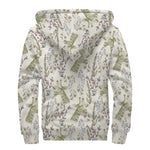 Vintage Giraffe Print Sherpa Lined Zip Up Hoodie