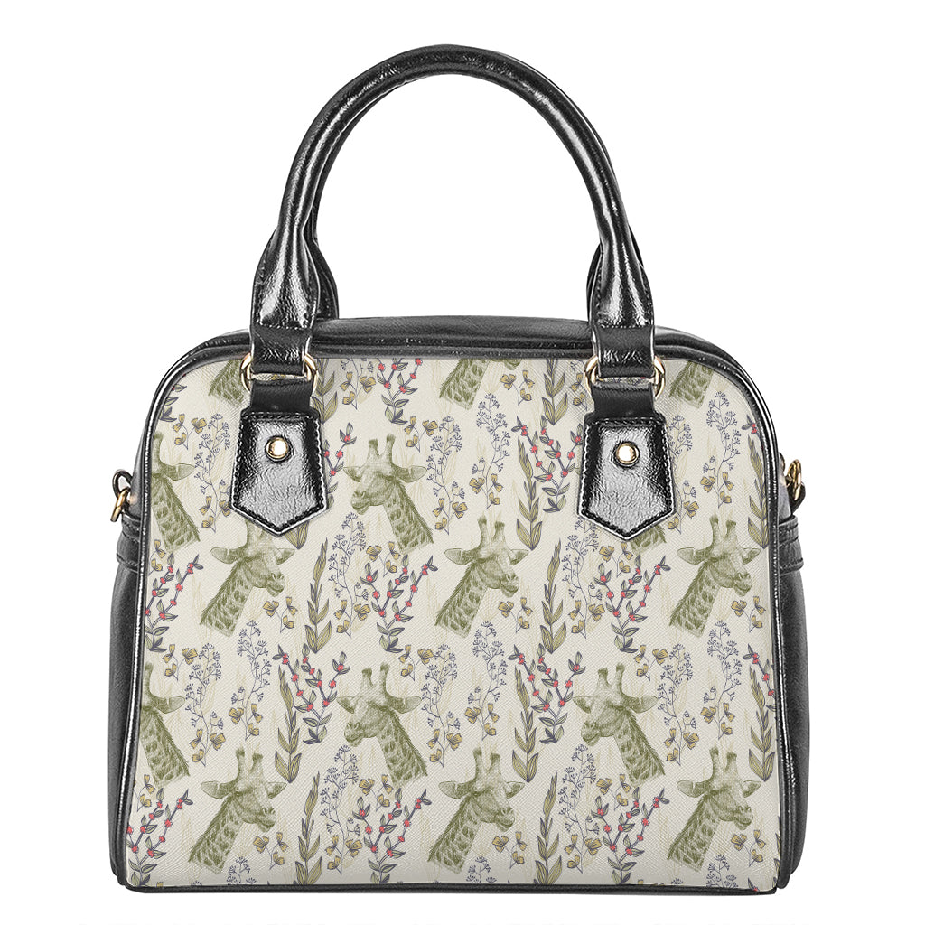 Vintage Giraffe Print Shoulder Handbag