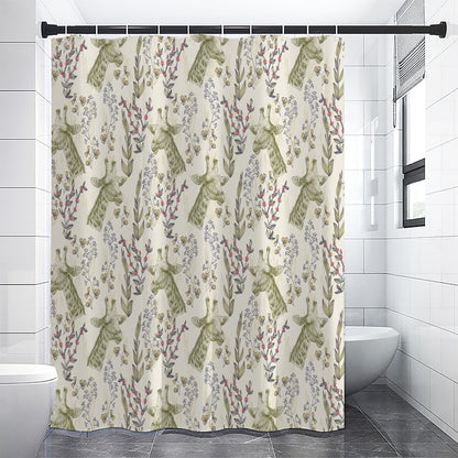 Vintage Giraffe Print Shower Curtain