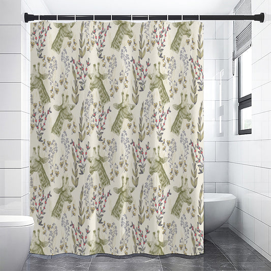 Vintage Giraffe Print Shower Curtain