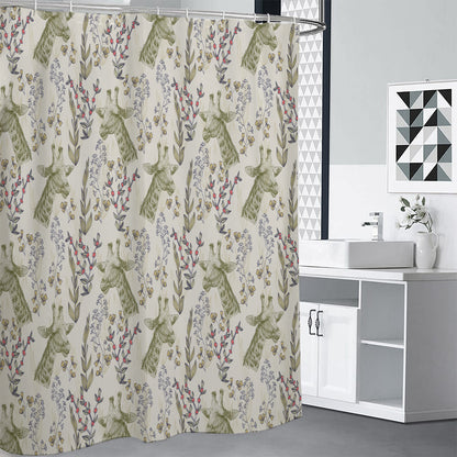 Vintage Giraffe Print Shower Curtain