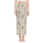 Vintage Giraffe Print Side Slit Maxi Skirt