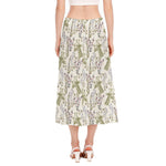 Vintage Giraffe Print Side Slit Midi Skirt