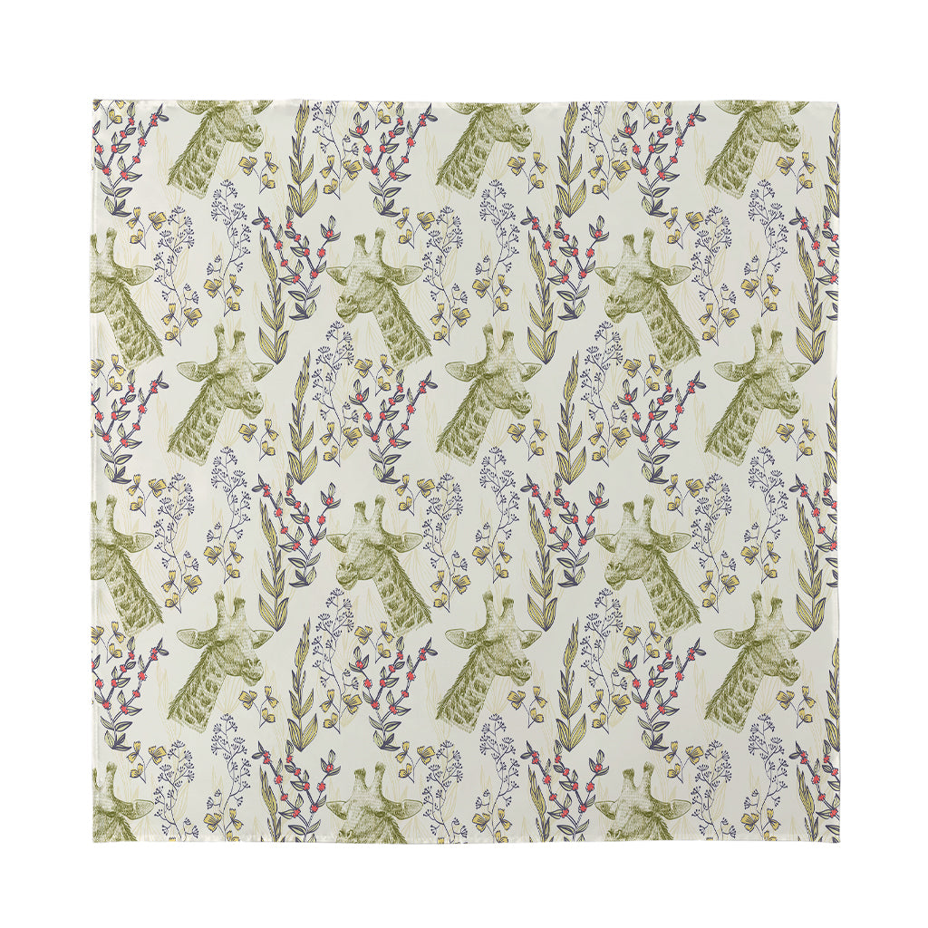 Vintage Giraffe Print Silk Bandana