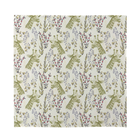 Vintage Giraffe Print Silk Bandana