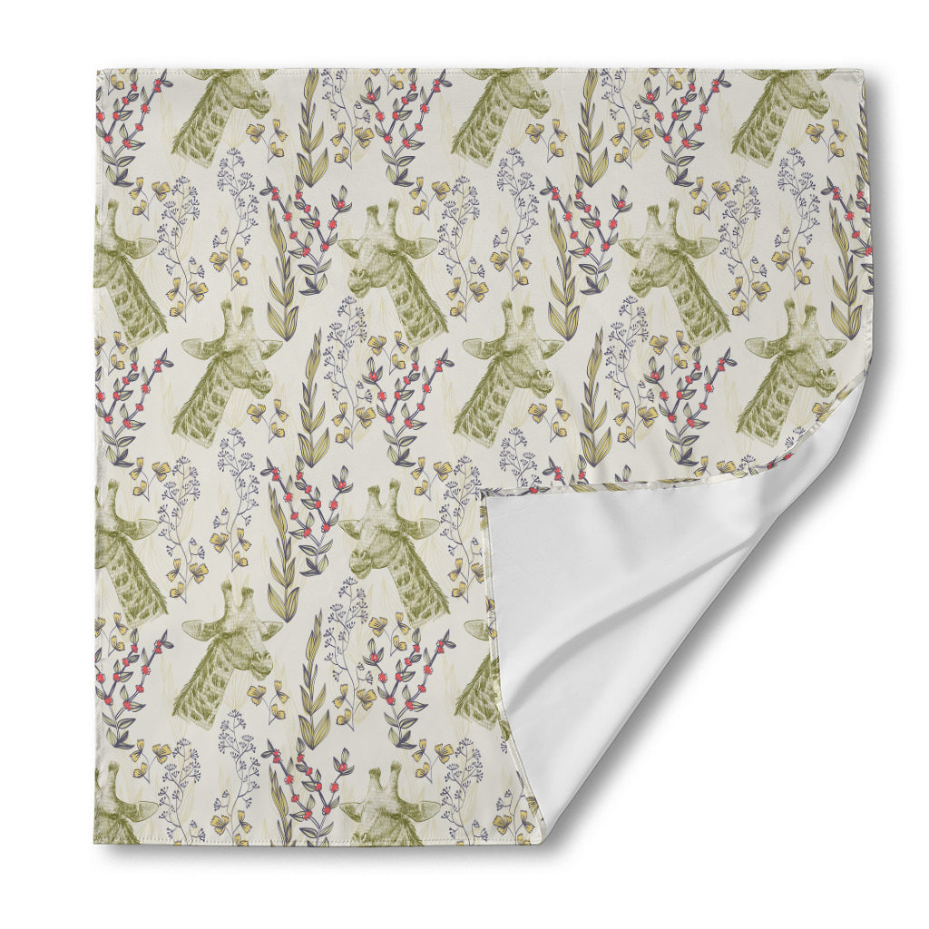 Vintage Giraffe Print Silk Bandana