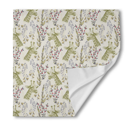 Vintage Giraffe Print Silk Bandana