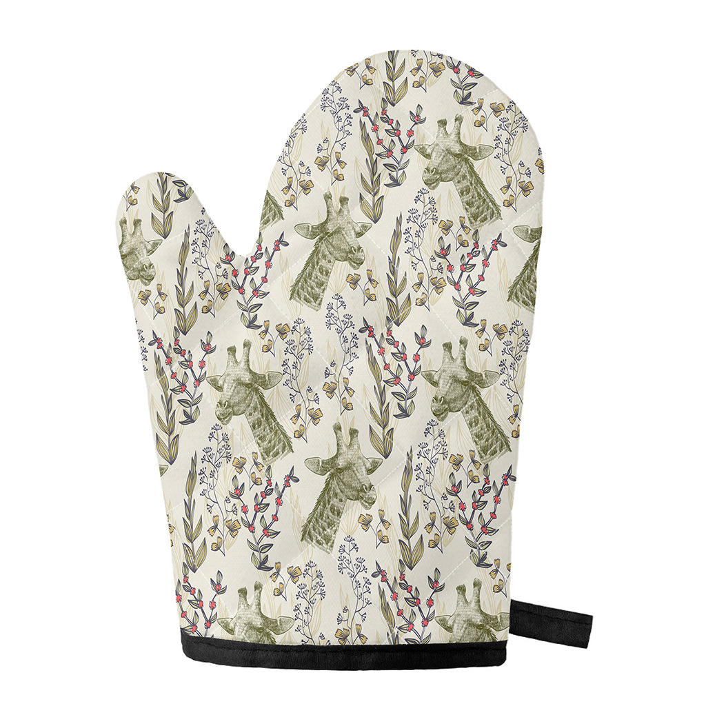 Vintage Giraffe Print Single Oven Mitt