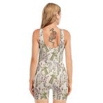Vintage Giraffe Print Sleeveless One Piece Swimsuit