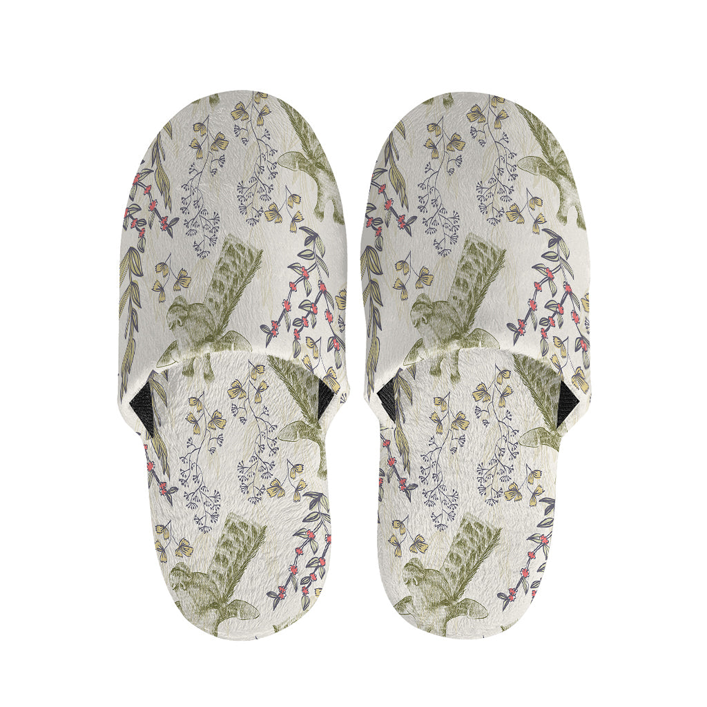 Vintage Giraffe Print Slippers