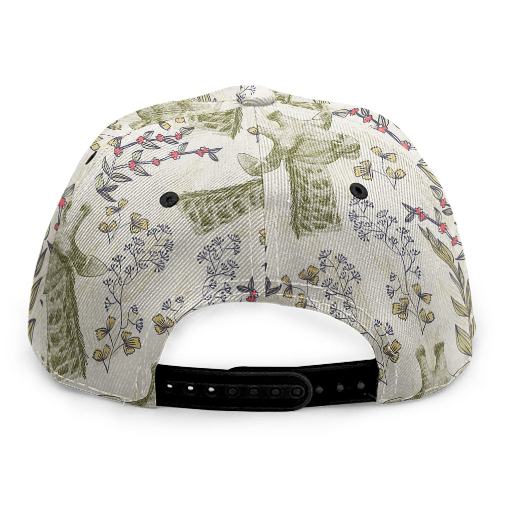 Vintage Giraffe Print Snapback Cap