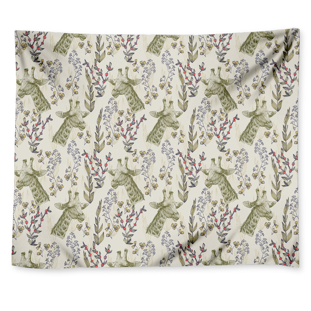 Vintage Giraffe Print Tapestry
